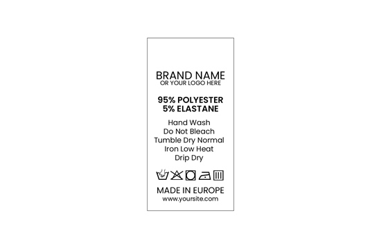 Ετικέτες φροντίδας πλυσίματος Μοντέλο TC-M182