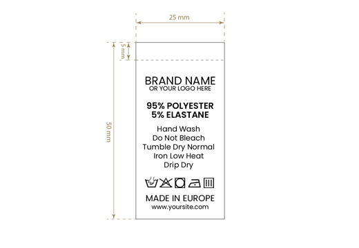 Ετικέτες φροντίδας πλυσίματος Μοντέλο TC-M182