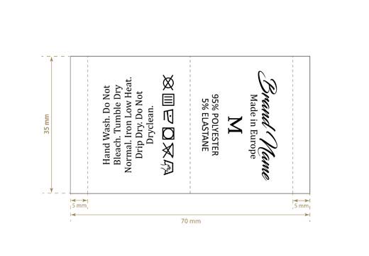 Τυπωτή σατέν ετικέτα φροντίδας Μοντέλο TC-M336